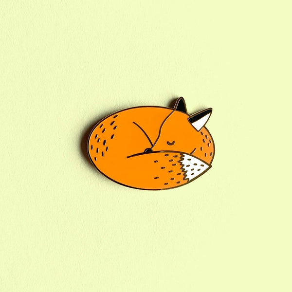 Sleeping Fox Enamel Pin