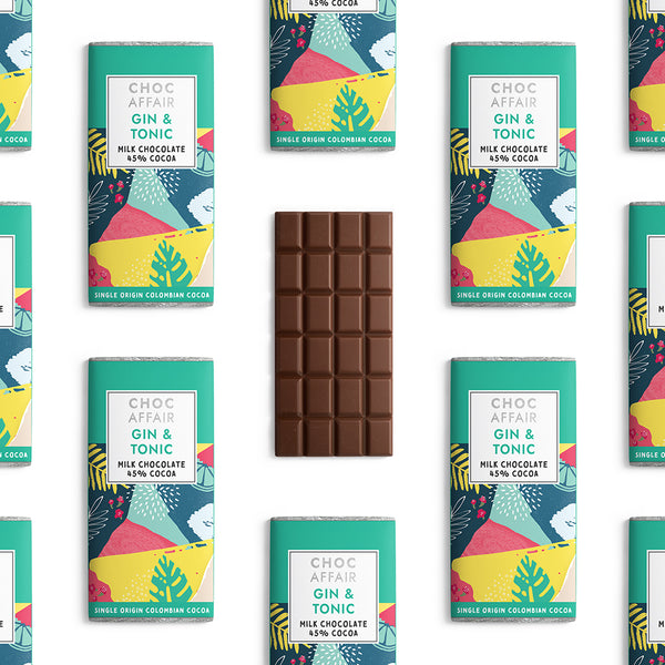 Gin and Tonic Milk Chocolate Bar 90g