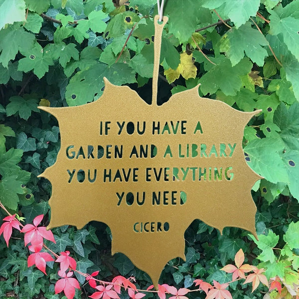 Cicero Leaf Quote Wall Plaque