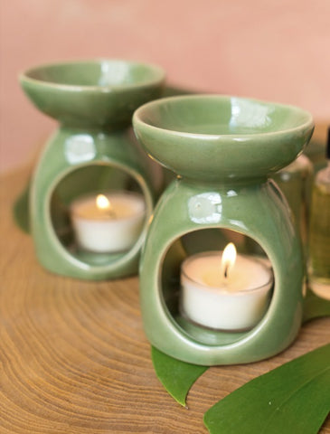 Green Ceramic Oil Burner