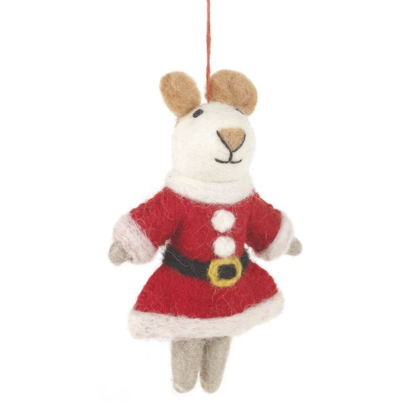 Mrs Santa Paws Felt Decoration