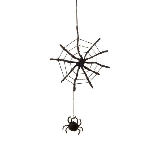 Spooky Spiderweb Needle Felted Hanging Decoration