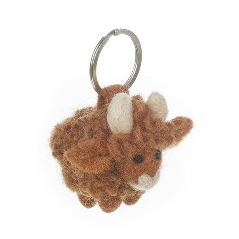 Highland Cow Felt Keyring