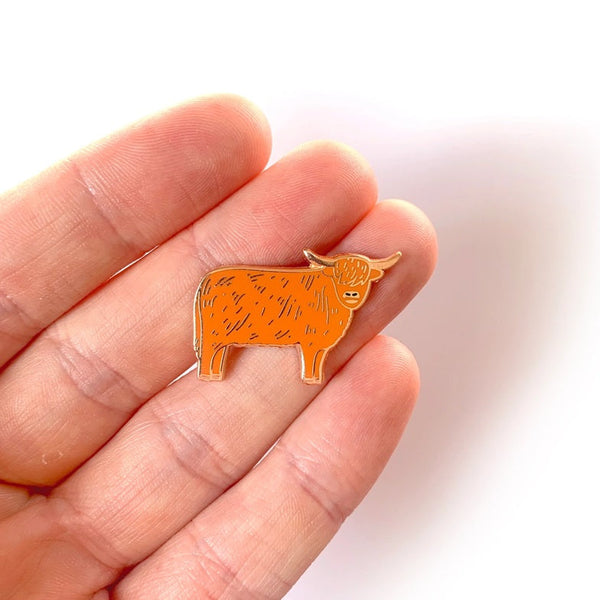 Highland Cow Enamel Pin