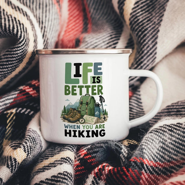 Hiking Enamel Mug