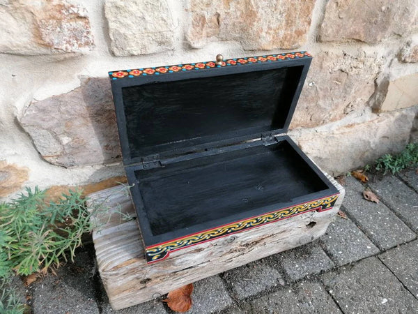 Hand Painted Peacock Lidded Box
