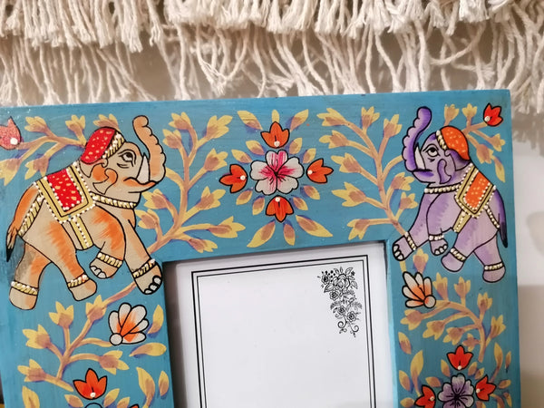 Hand Painted Elephant Wooden Photo Frame
