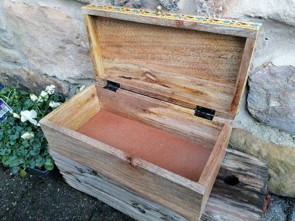 Medium Hand Painted Floral Lidded Jewellery Box
