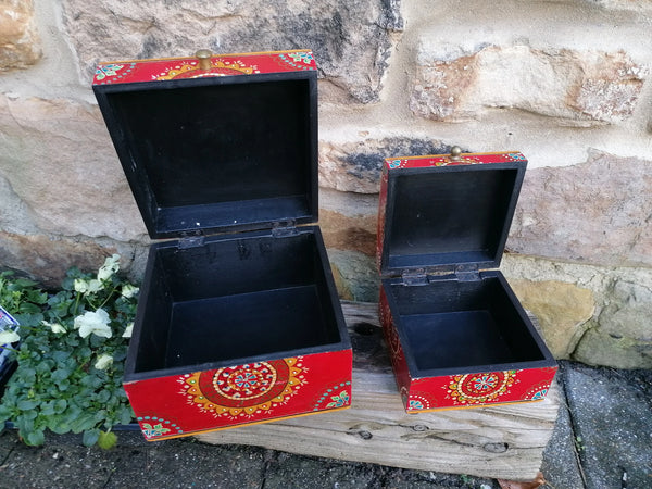 Set of 2 Handpainted Boxes