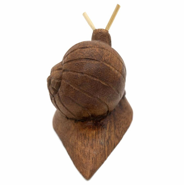 Large Hand Carved Wooden Snail