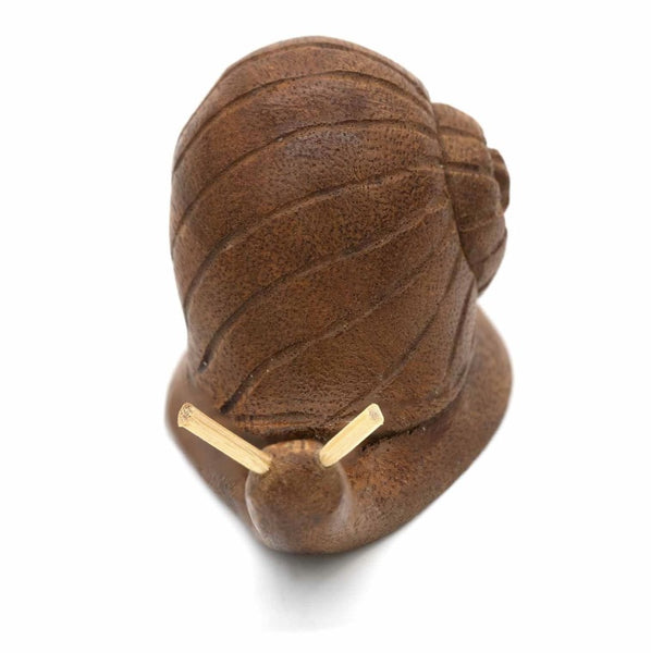 Large Hand Carved Wooden Snail