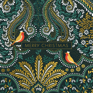 Pattern Robins Luxury Christmas Cards Box of 8