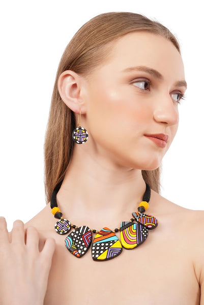 Celestial Geometric Colourful Clay Jewellery Set
