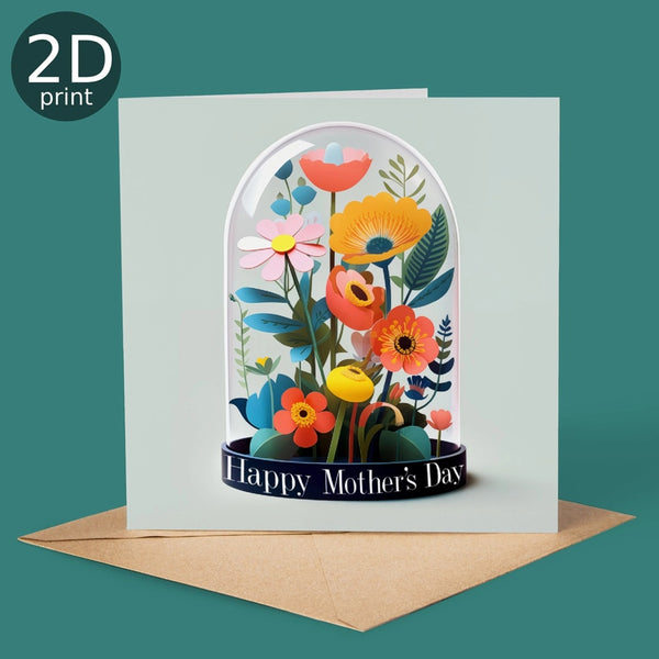 Mother's Day Bell Jar Flowers Greetings Card GP19