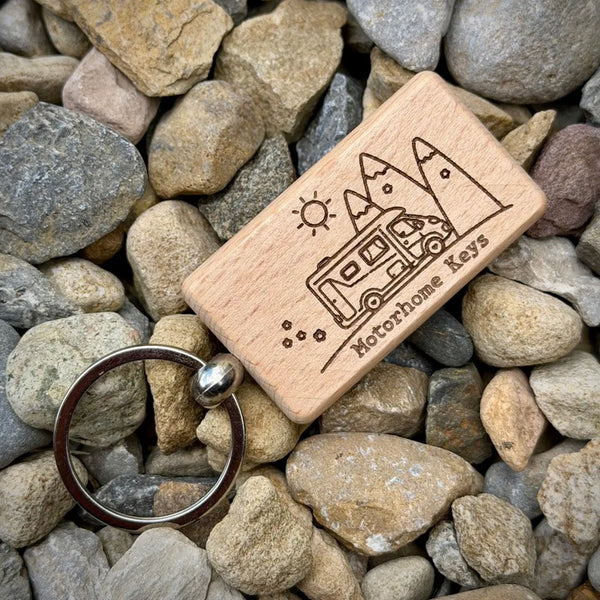 Motorhome Keys Wooden Keyring