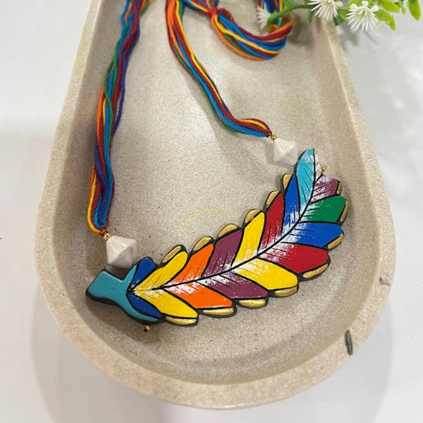 Multicolour Leaves Clay Jewellery Set