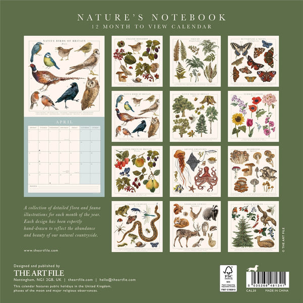 Nature's Notebook Wall Calendar 2027