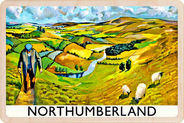 Northumberland Eco-friendly Wooden Postcard