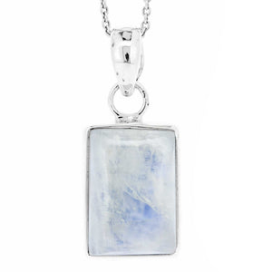 Nova Silver Moonstone Rectangle Pendant