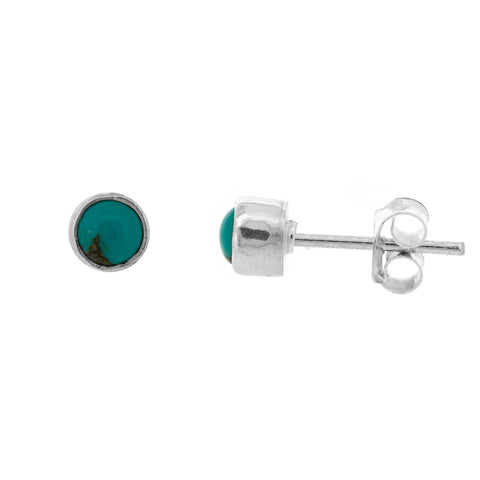 Nova Silver 4mm Round Turquoise Stud earrings