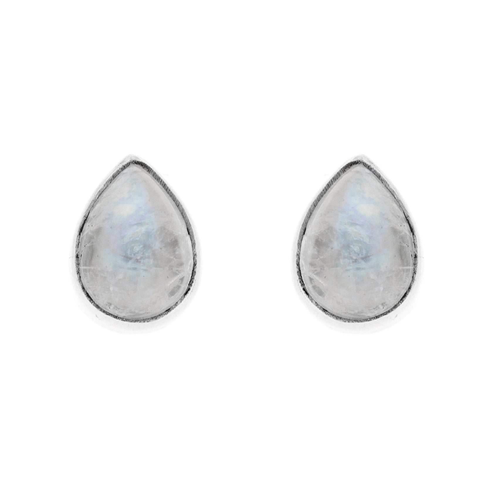 Nova Silver Teardrop Moonstone Stud Earrings