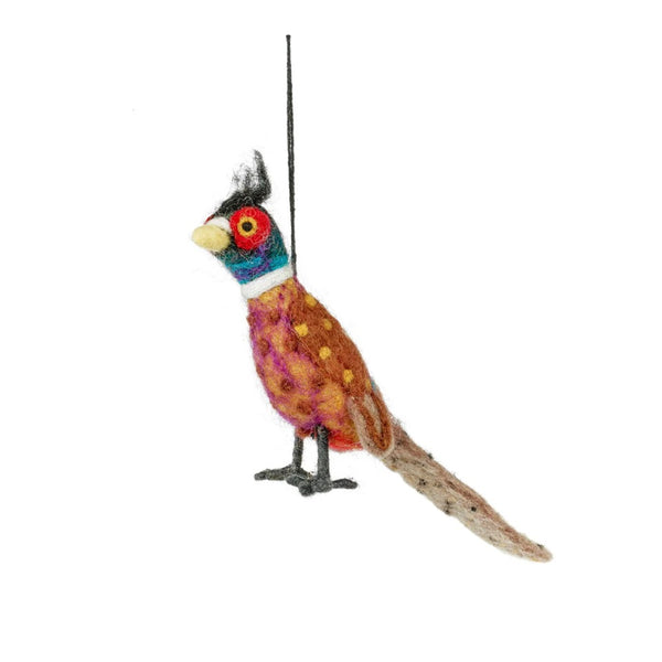 Phillipa Pheasant Needle Felted Hanging Decoration