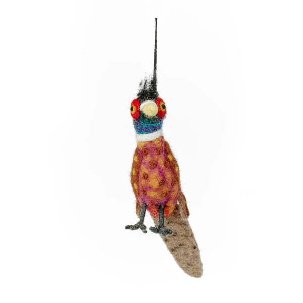 Phillipa Pheasant Needle Felted Hanging Decoration
