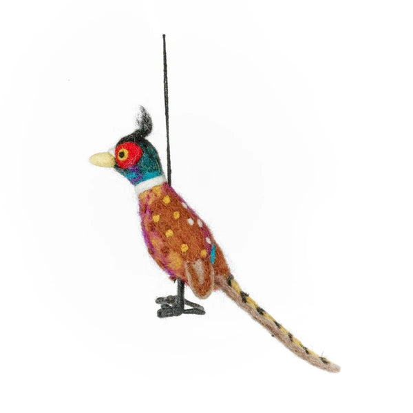 Phillipa Pheasant Needle Felted Hanging Decoration