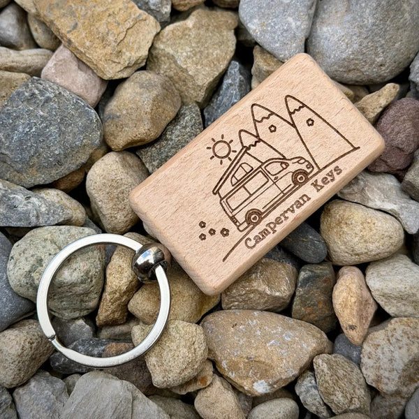 Pop Top Campervan Keys Wooden Keyring