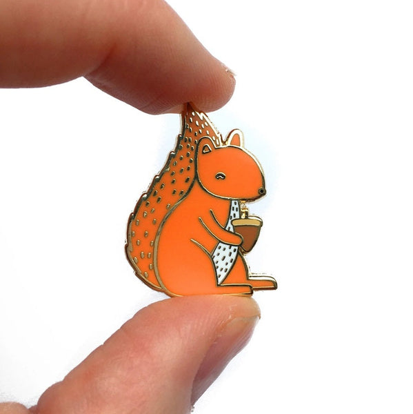 Red Squirrel Enamel Pin