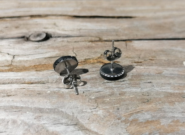 Small Round Tile Cane Fimo Stud Earrings