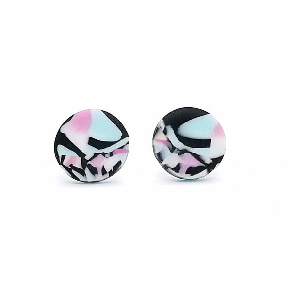 Round Pastel Fimo Stud Earrings