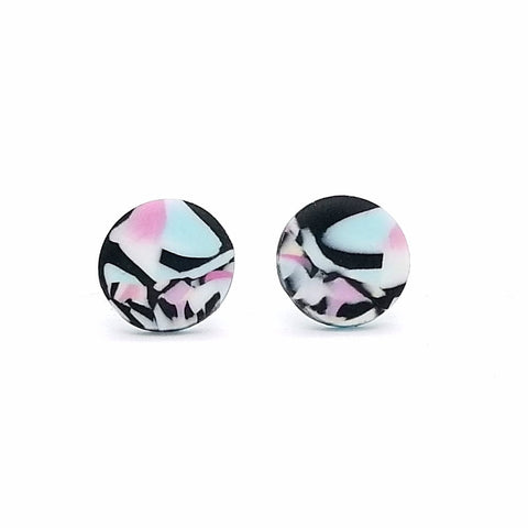 Round Pastel Fimo Stud Earrings