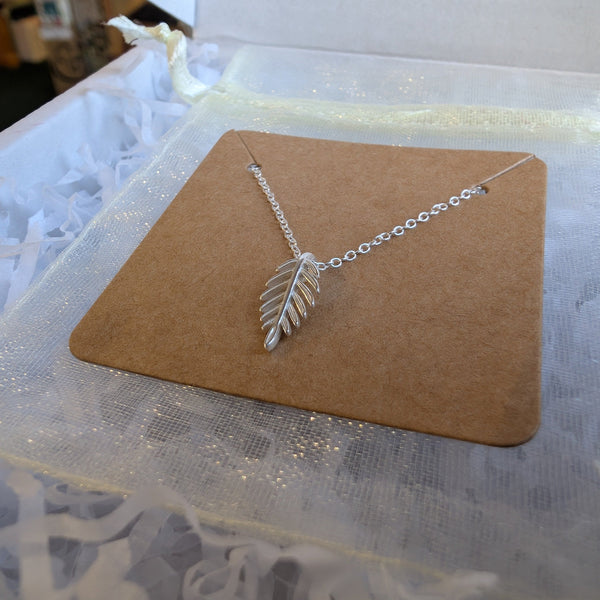 Palm Leaf Silver Pendant