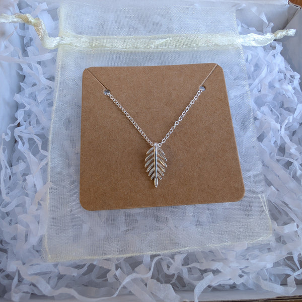Palm Leaf Silver Pendant