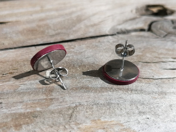 Large Kaleidoscope Green Fimo Stud Earrings