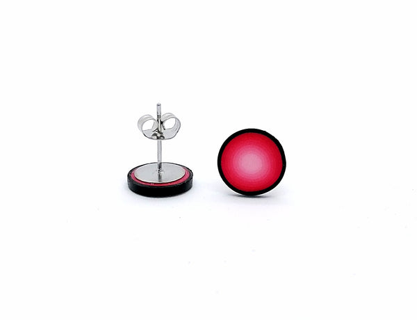 Red Blended Fimo Stud Earrings