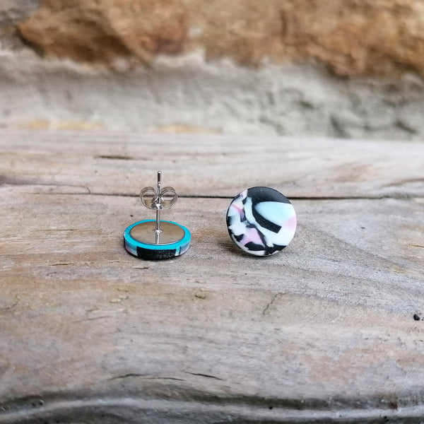 Round Pastel Fimo Stud Earrings