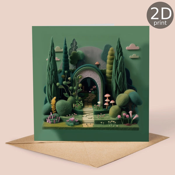 Green Secret Garden Greetings Card GP16