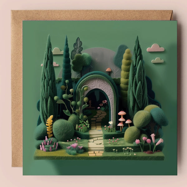 Green Secret Garden Greetings Card GP16