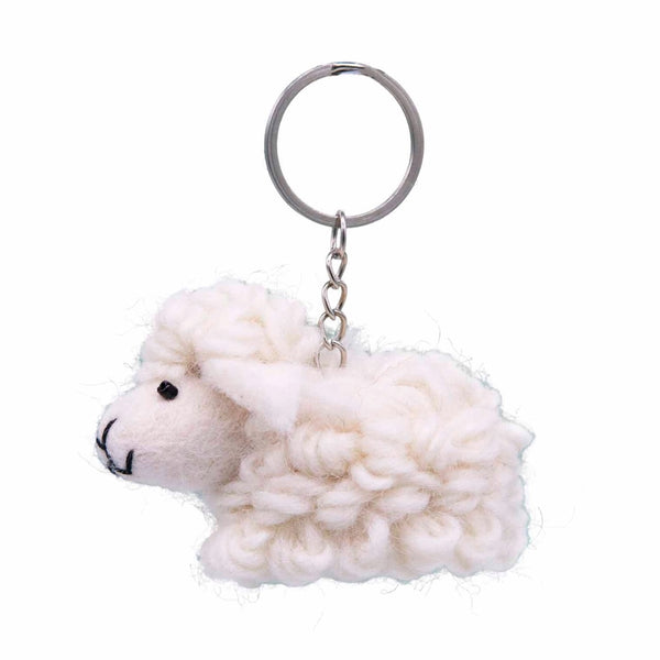 Felt Sheep Keyring
