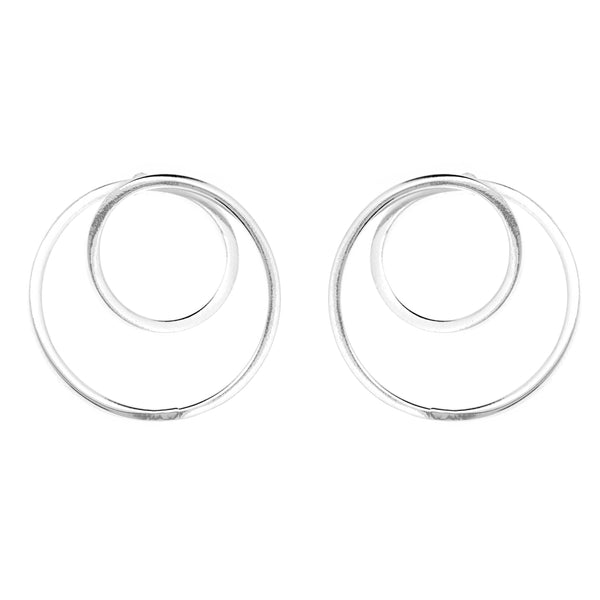 Nova Silver Circle Stud Earrings