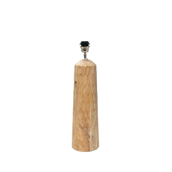 Wooden lamp base on a white background