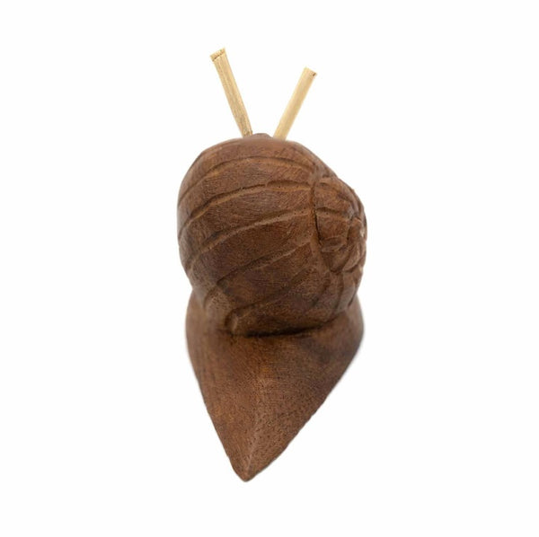 Small Hand Carved Wooden Snail