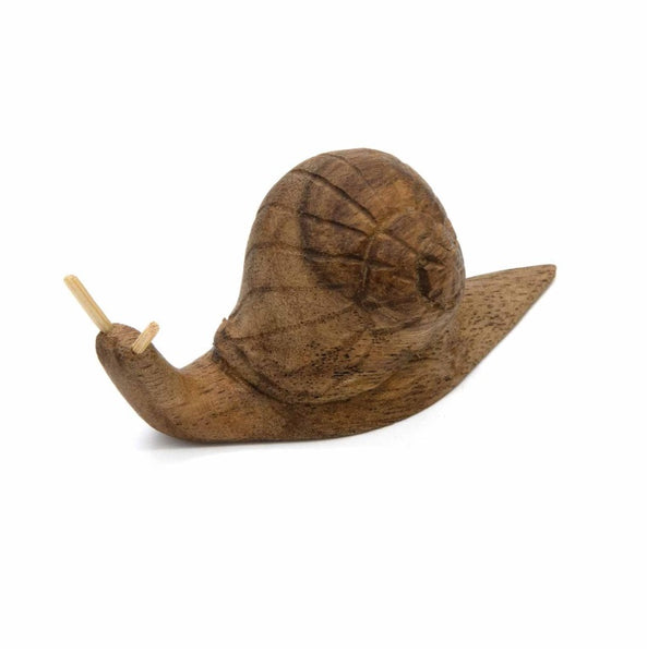 Small Hand Carved Wooden Snail