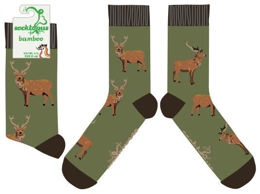 Stuck in a Rut Stag Bamboo Socks