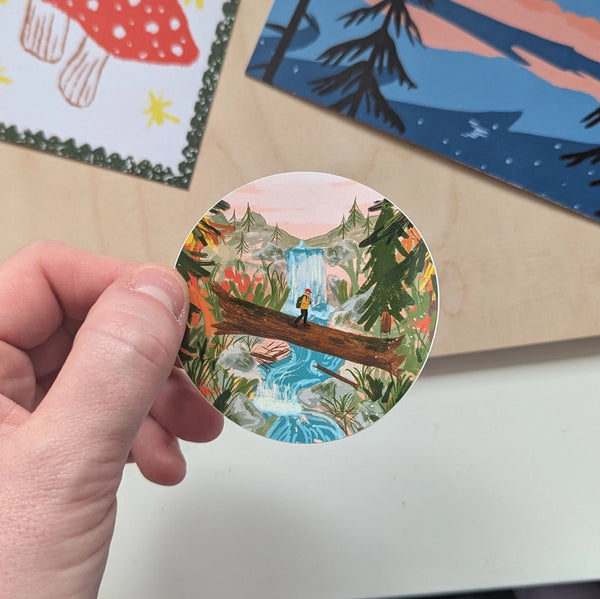 Summer Hiking Vinyl Sticker