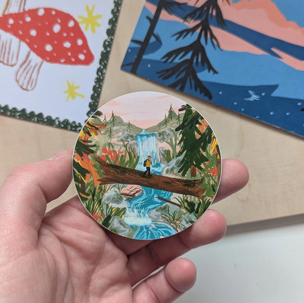 Summer Hiking Vinyl Sticker