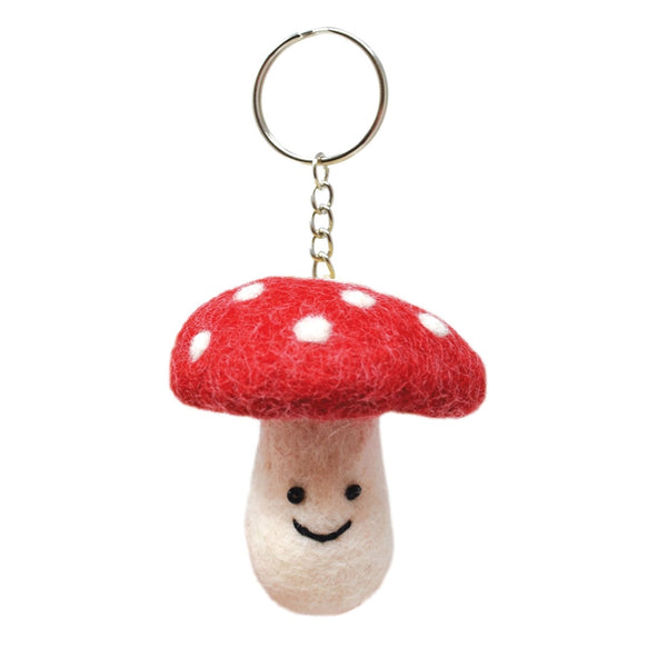 Toadstool Felt Keyring