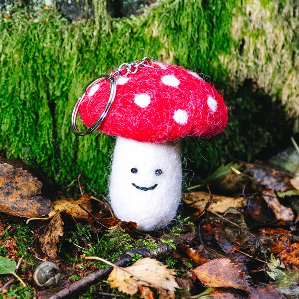 Toadstool Felt Keyring